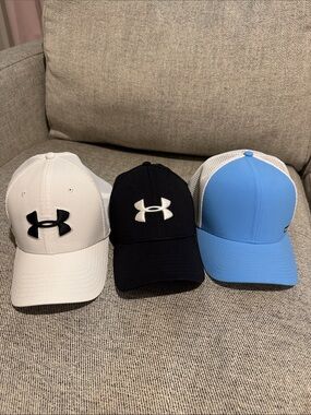 2 Under Armour Caps + 1 Hurley Cap